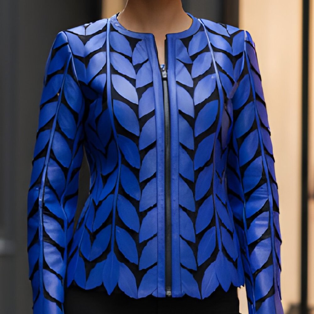 Blouses Women's Tops Shirt Sheer Jacket Leather Outfit Handmade Leaf